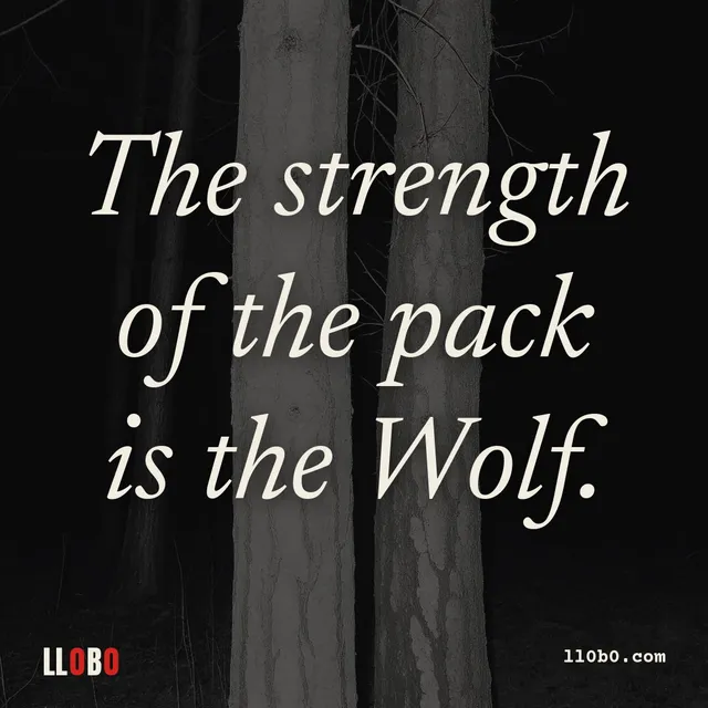 The strength of the pack is the Wolf.