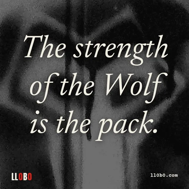 The strength of the Wolf is the pack.