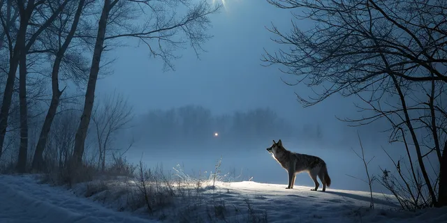 Picture: The wolf at the treeline